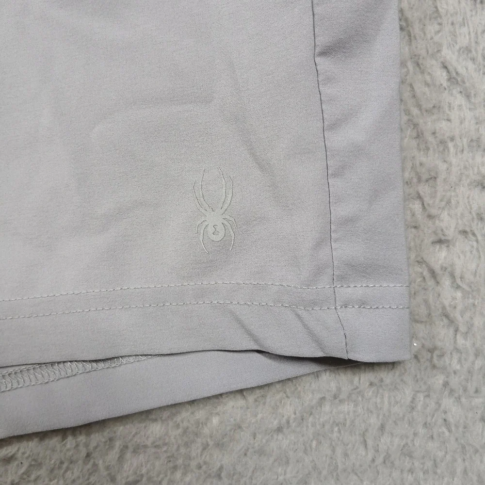 Spyder Active Shorts Mens XXL‎ Grey Polyester Stretch Athletic Gym Training